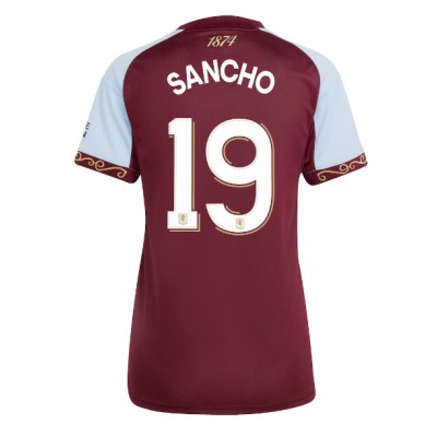 Camiseta Aston Villa Jadon Sancho #19 Primera Equipación Replica 2025-26 para mujer mangas cortas Camiseta Aston Villa Jadon Sancho #19 Primera Equipación Replica 2025-26 para mujer mangas cortas